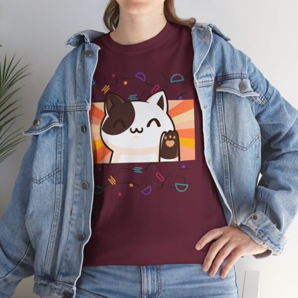 Super Cute Japanese Retro Style Smiling Cat T-shirt Unisex Heavy Cotton Tee