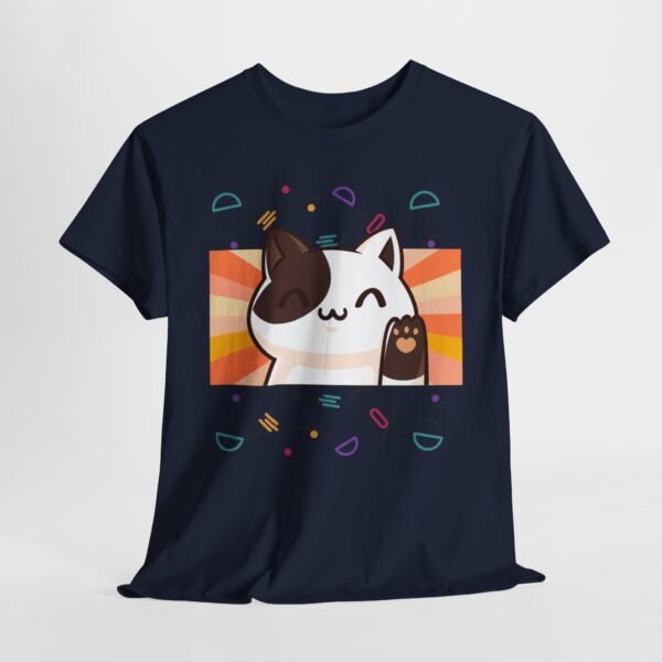 Super Cute Japanese Retro Style Smiling Cat T-shirt Unisex Heavy Cotton Tee