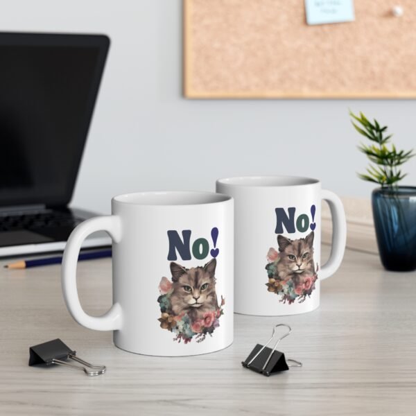 The NO cute grumpy cat mug with flowers Mug 11oz