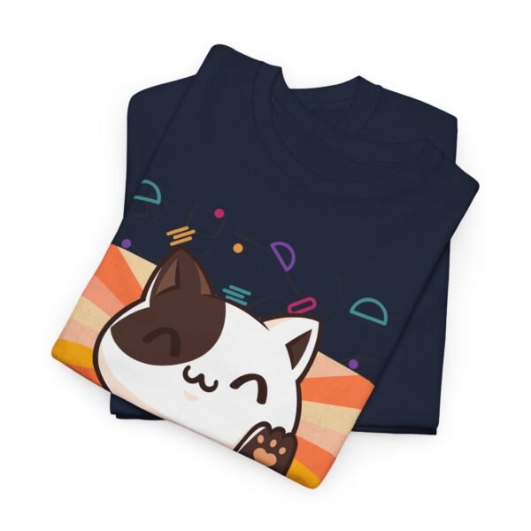 Super Cute Japanese Retro Style Smiling Cat T-shirt Unisex Heavy Cotton Tee