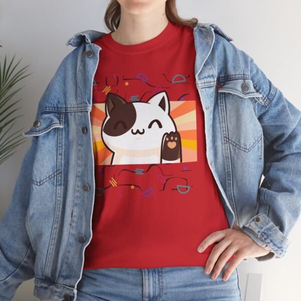 Super Cute Japanese Retro Style Smiling Cat T-shirt Unisex Heavy Cotton Tee