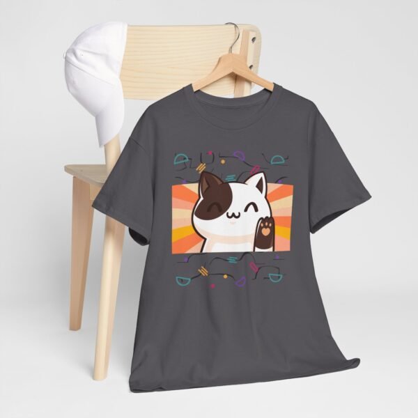 Super Cute Japanese Retro Style Smiling Cat T-shirt Unisex Heavy Cotton Tee